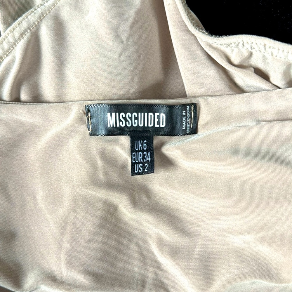 Tan square neck MISSGUIDED bodysuit size 2